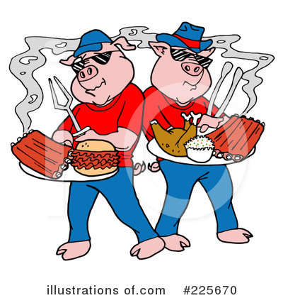 Royalty-Free (RF) Bbq Clipart Illustration by LaffToon - Stock Sample #225670