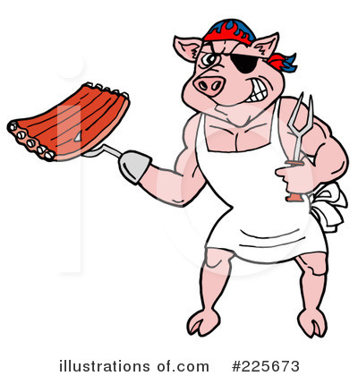 Royalty-Free (RF) Bbq Clipart Illustration by LaffToon - Stock Sample #225673