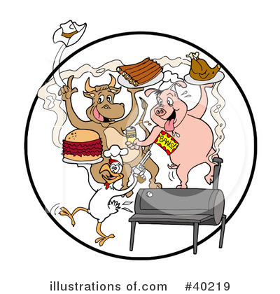 Royalty-Free (RF) Bbq Clipart Illustration by LaffToon - Stock Sample #40219