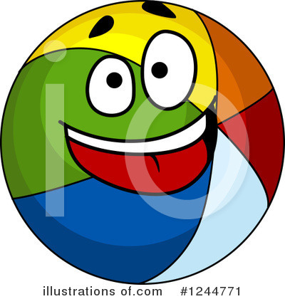Royalty-Free (RF) Beach Ball Clipart Illustration by Vector Tradition SM - Stock Sample #1244771