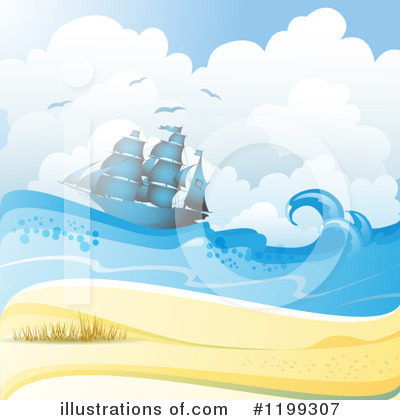 Royalty-Free (RF) Beach Clipart Illustration by merlinul - Stock Sample #1199307