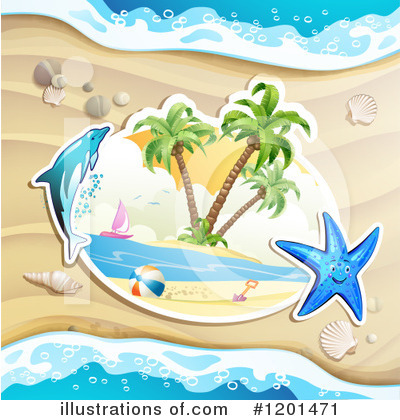 Royalty-Free (RF) Beach Clipart Illustration by merlinul - Stock Sample #1201471