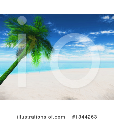 Tropical Beach Clipart #1344263 by KJ Pargeter