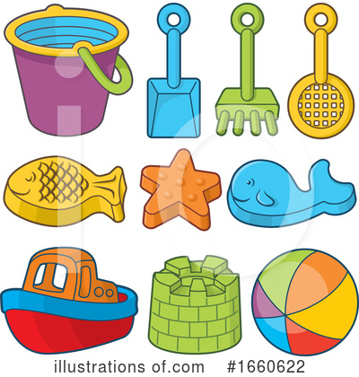 Royalty-Free (RF) Beach Toys Clipart Illustration by Any Vector - Stock Sample #1660622