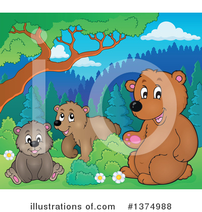 Royalty-Free (RF) Bear Clipart Illustration by visekart - Stock Sample #1374988