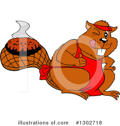 Royalty-Free (RF) Beaver Clipart Illustration by LaffToon - Stock Sample #1302718