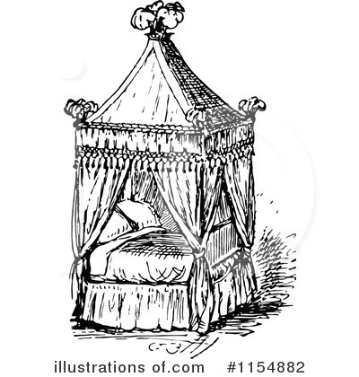 Royalty-Free (RF) Bed Clipart Illustration by Prawny Vintage - Stock Sample #1154882