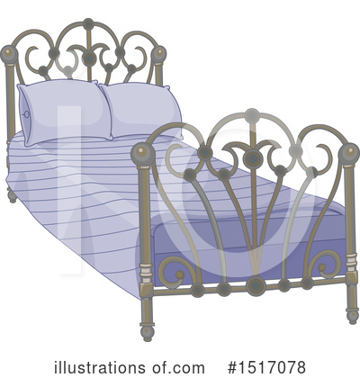 Royalty-Free (RF) Bed Clipart Illustration by Pushkin - Stock Sample #1517078