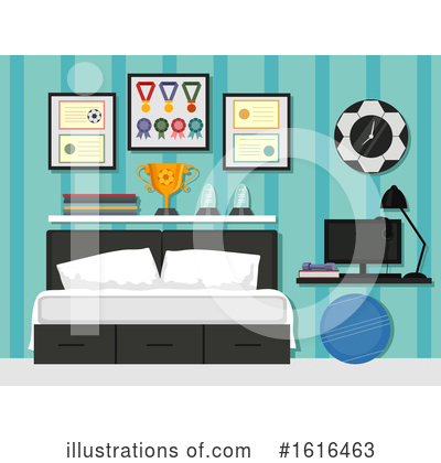 Royalty-Free (RF) Bedroom Clipart Illustration by BNP Design Studio - Stock Sample #1616463
