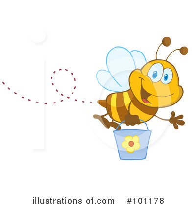 Royalty-Free (RF) Bee Clipart Illustration by Hit Toon - Stock Sample #101178