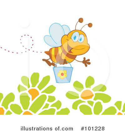 Royalty-Free (RF) Bee Clipart Illustration by Hit Toon - Stock Sample #101228