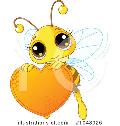 Royalty-Free (RF) Bee Clipart Illustration by Pushkin - Stock Sample #1048926