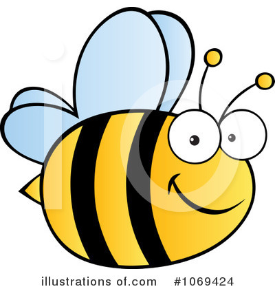 Royalty-Free (RF) Bee Clipart Illustration by Hit Toon - Stock Sample #1069424