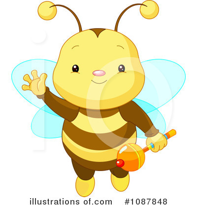 Royalty-Free (RF) Bee Clipart Illustration by Pushkin - Stock Sample #1087848