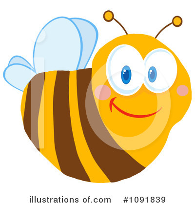 Royalty-Free (RF) Bee Clipart Illustration by Hit Toon - Stock Sample #1091839