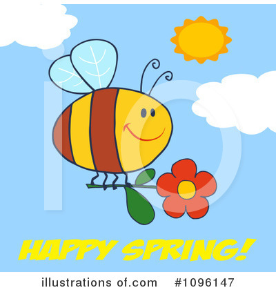 Royalty-Free (RF) Bee Clipart Illustration by Hit Toon - Stock Sample #1096147