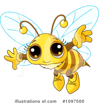 Royalty-Free (RF) Bee Clipart Illustration by Pushkin - Stock Sample #1097500