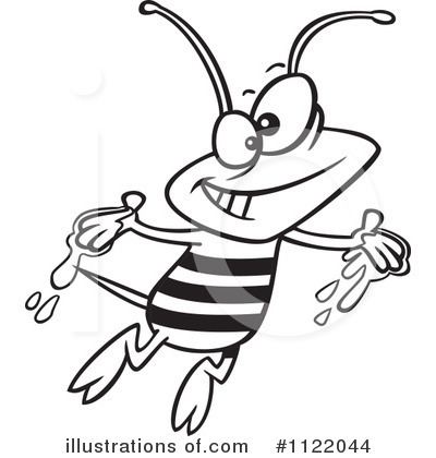 Royalty-Free (RF) Bee Clipart Illustration by toonaday - Stock Sample #1122044