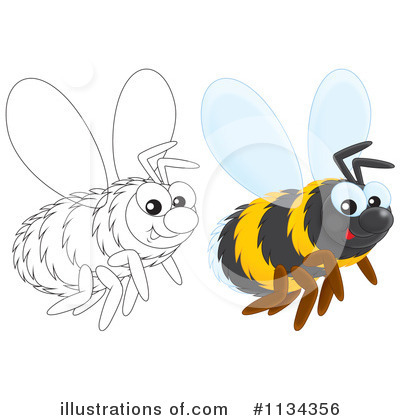 Royalty-Free (RF) Bee Clipart Illustration by Alex Bannykh - Stock Sample #1134356