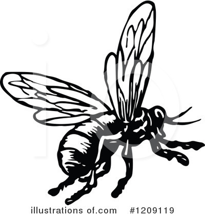 Royalty-Free (RF) Bee Clipart Illustration by Prawny Vintage - Stock Sample #1209119