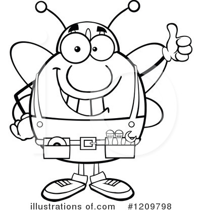 Royalty-Free (RF) Bee Clipart Illustration by Hit Toon - Stock Sample #1209798