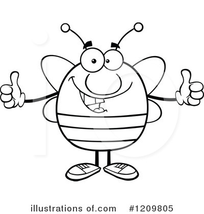 Royalty-Free (RF) Bee Clipart Illustration by Hit Toon - Stock Sample #1209805