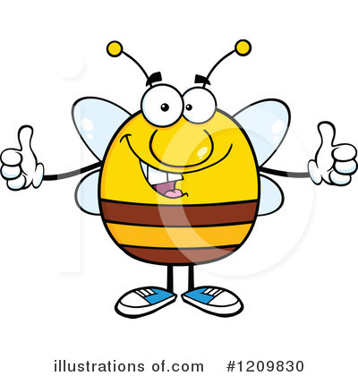 Royalty-Free (RF) Bee Clipart Illustration by Hit Toon - Stock Sample #1209830