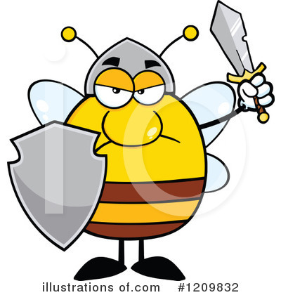 Royalty-Free (RF) Bee Clipart Illustration by Hit Toon - Stock Sample #1209832