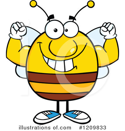 Royalty-Free (RF) Bee Clipart Illustration by Hit Toon - Stock Sample #1209833