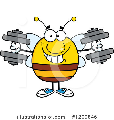 Royalty-Free (RF) Bee Clipart Illustration by Hit Toon - Stock Sample #1209846