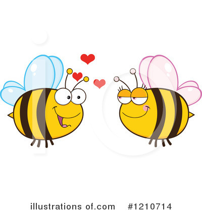 Royalty-Free (RF) Bee Clipart Illustration by Hit Toon - Stock Sample #1210714