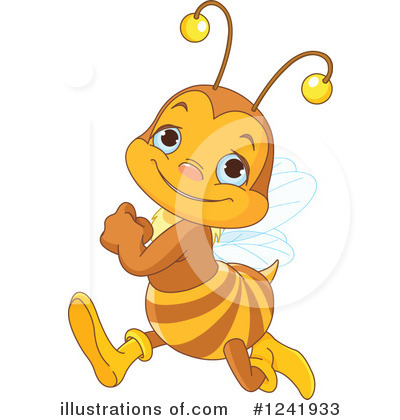 Royalty-Free (RF) Bee Clipart Illustration by Pushkin - Stock Sample #1241933