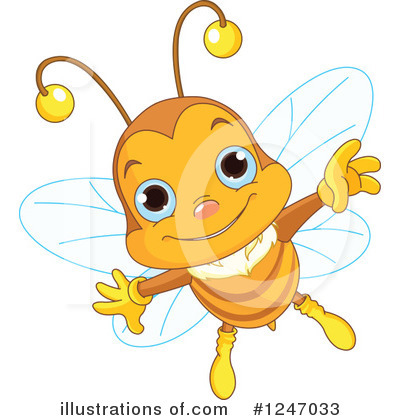 Royalty-Free (RF) Bee Clipart Illustration by Pushkin - Stock Sample #1247033