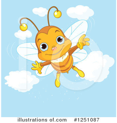Royalty-Free (RF) Bee Clipart Illustration by Pushkin - Stock Sample #1251087