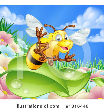 Royalty-Free (RF) Bee Clipart Illustration by AtStockIllustration - Stock Sample #1316448