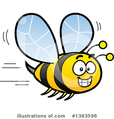 Royalty-Free (RF) Bee Clipart Illustration by Clip Art Mascots - Stock Sample #1363596