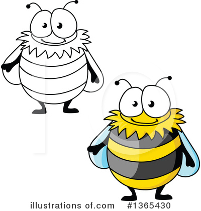 Royalty-Free (RF) Bee Clipart Illustration by Vector Tradition SM - Stock Sample #1365430