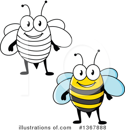 Royalty-Free (RF) Bee Clipart Illustration by Vector Tradition SM - Stock Sample #1367888