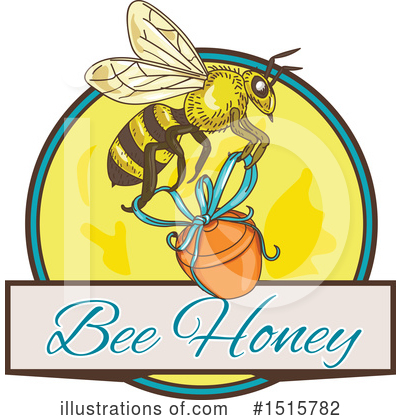 Royalty-Free (RF) Bee Clipart Illustration by patrimonio - Stock Sample #1515782