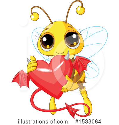 Royalty-Free (RF) Bee Clipart Illustration by Pushkin - Stock Sample #1533064