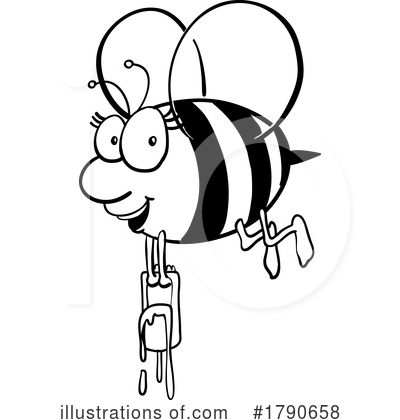 Royalty-Free (RF) Bee Clipart Illustration by Domenico Condello - Stock Sample #1790658