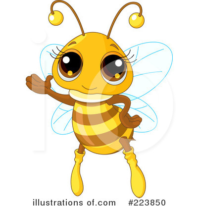 Royalty-Free (RF) Bee Clipart Illustration by Pushkin - Stock Sample #223850