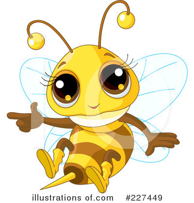 Royalty-Free (RF) Bee Clipart Illustration by Pushkin - Stock Sample #227449