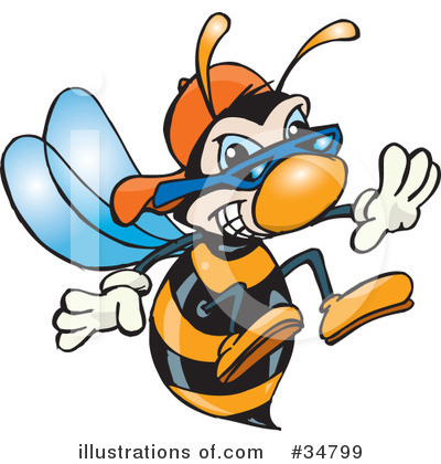Royalty-Free (RF) Bee Clipart Illustration by Dennis Holmes Designs - Stock Sample #34799