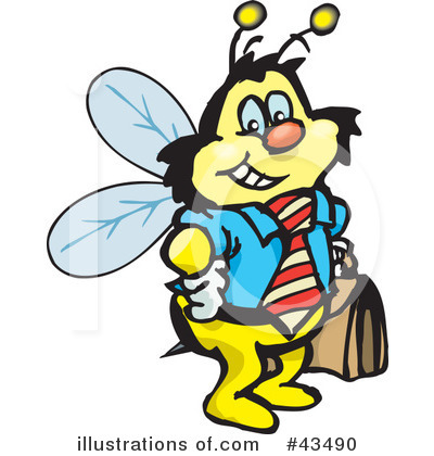 Royalty-Free (RF) Bee Clipart Illustration by Dennis Holmes Designs - Stock Sample #43490