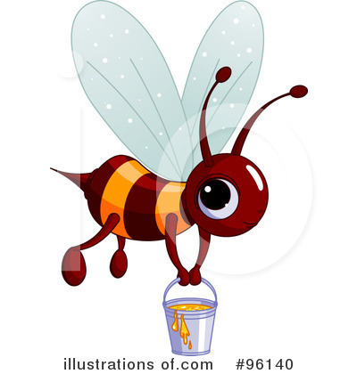 Royalty-Free (RF) Bee Clipart Illustration by Pushkin - Stock Sample #96140