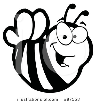 Royalty-Free (RF) Bee Clipart Illustration by Hit Toon - Stock Sample #97558