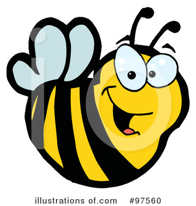 Royalty-Free (RF) Bee Clipart Illustration by Hit Toon - Stock Sample #97560