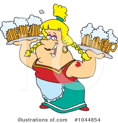 Royalty-Free (RF) Beer Maiden Clipart Illustration by toonaday - Stock Sample #1044854