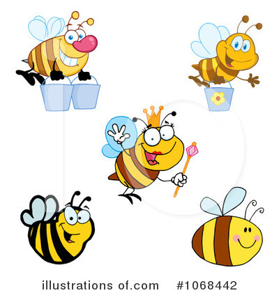 Royalty-Free (RF) Bees Clipart Illustration by Hit Toon - Stock Sample #1068442